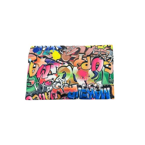 Ipsy Graffiti Print Makeup Bag With Purple Zipper Multicolor Lightweight Artsy - Picture 2 of 8